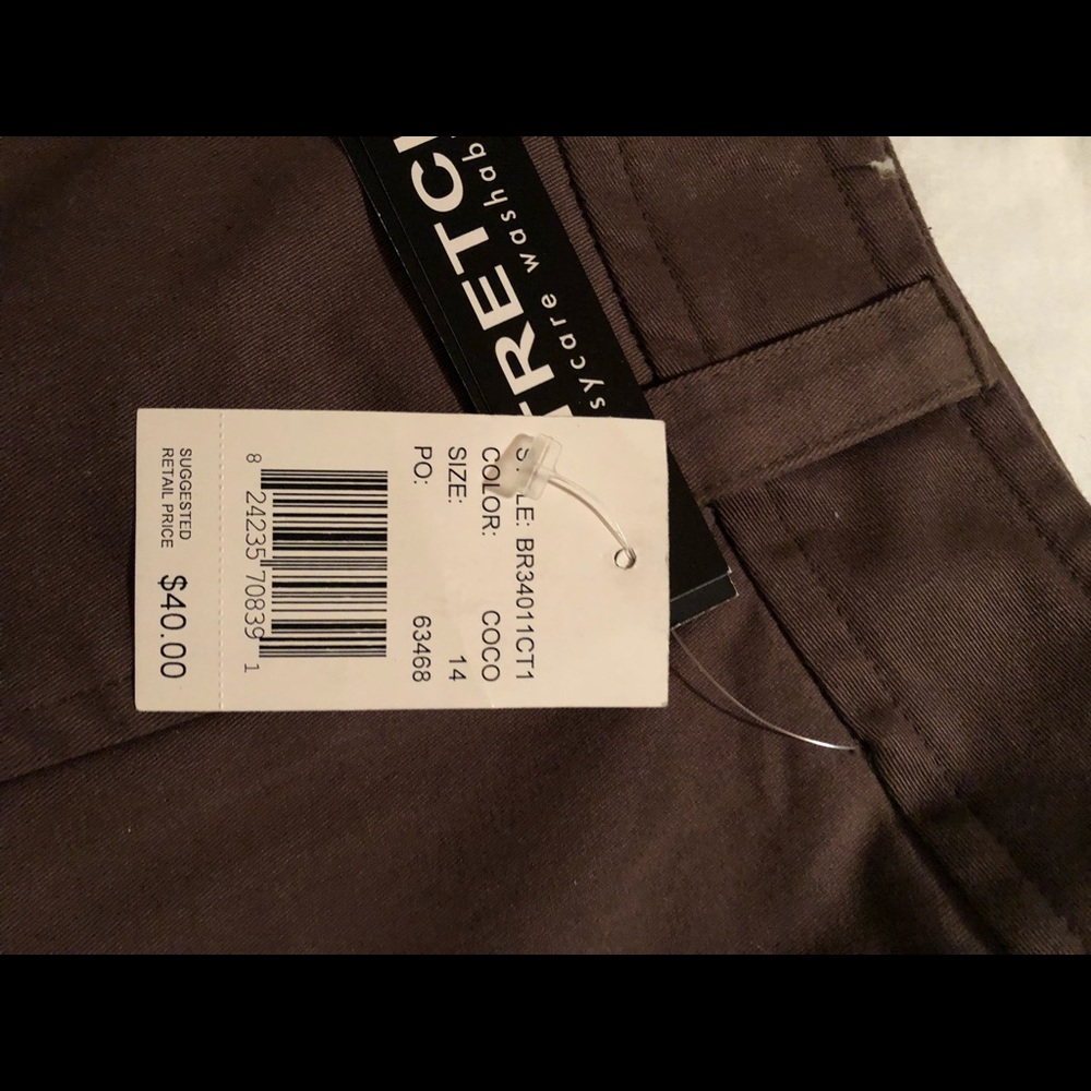 NWT Coffee brown colored pants size 14 - Picture 6 of 8